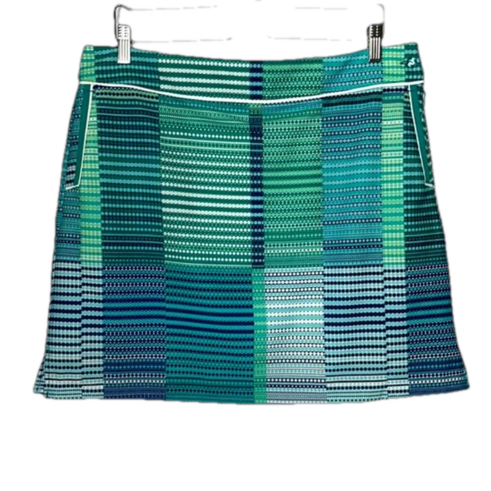 Blue Green Patterned Women's A-Line Skirt